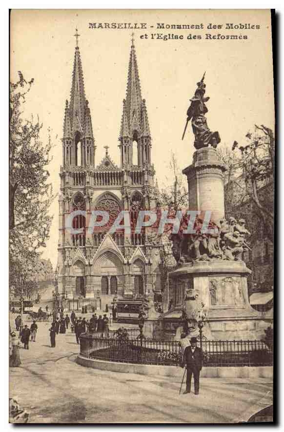 CPA Marseille Monument des Mobiles et l'Eglise des Reformes 