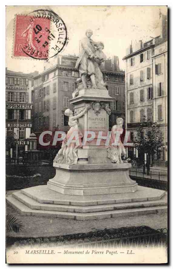 CPA Marseille Monument de Pierre Puget