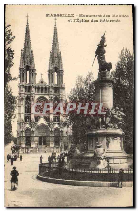 CPA Marseille Monument des Mobiles et l'Eglise des Reformes 