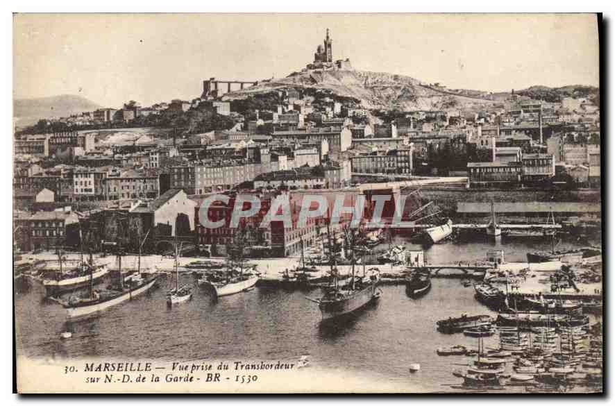 CPA Marseille Vue prise du Transbordeur sur ND de la Garde 