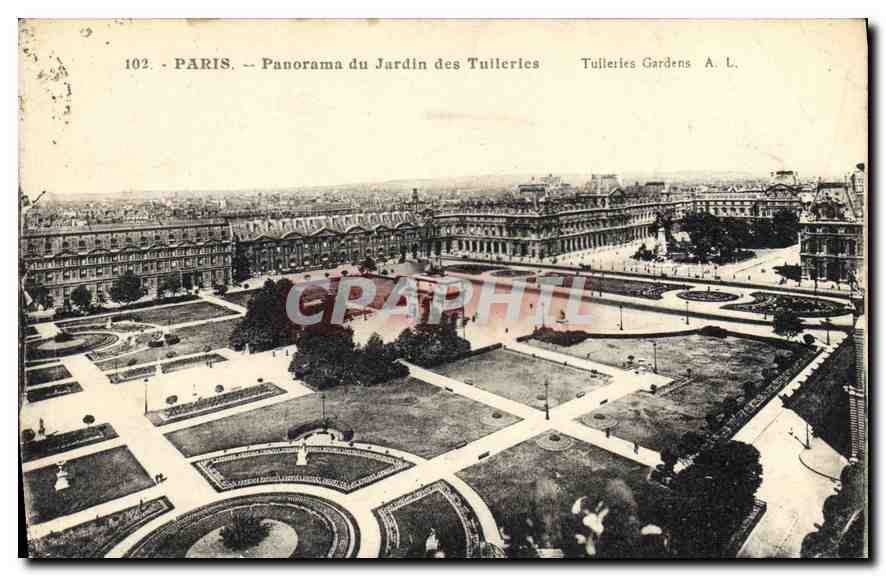 CPA Paris Panorama du Jardin des Tuilleries