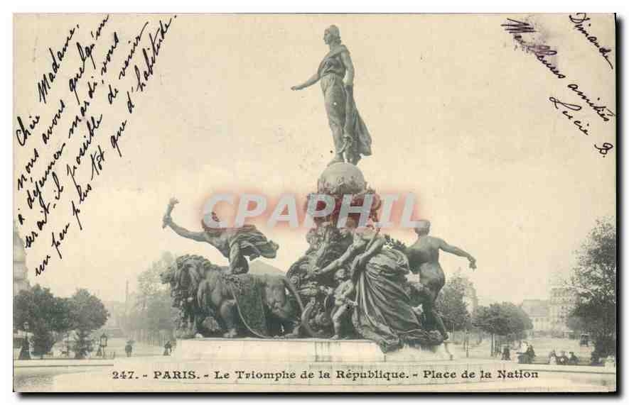 CPA Paris Le Triomphe de la Republique Place de la Nation