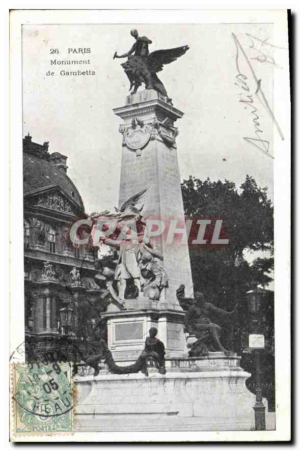 CPA Paris Monument de Gambetta