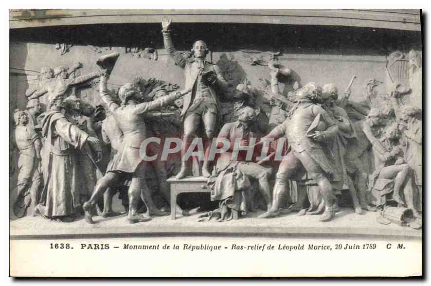 CPA Paris Monument de la Republique Bas relief de Leopoled Morice 20 Juin 1789