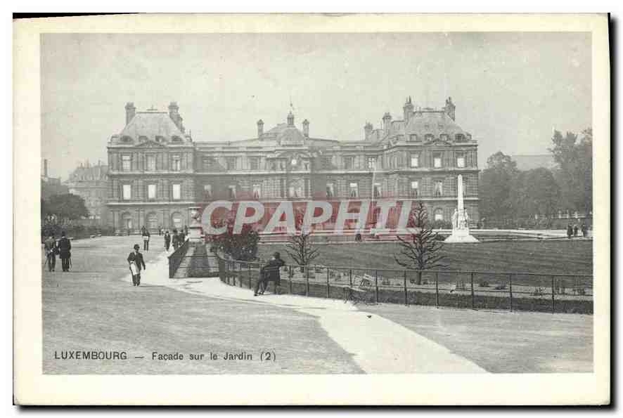 CPA Luxembourg Facade sur le Jardin Paris