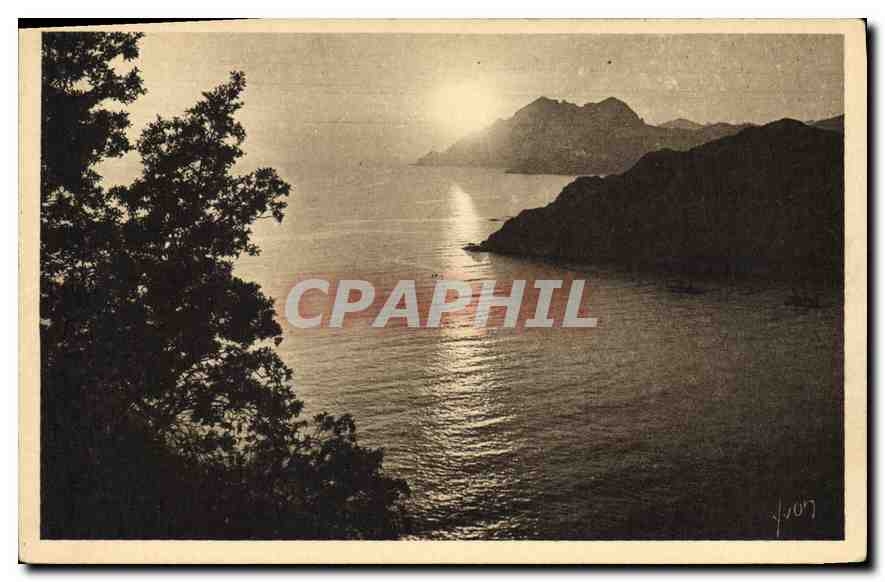 CPA La douce France La Corse Ile de Beaute Porto Coucher de soleil sur le Golfe de Porto