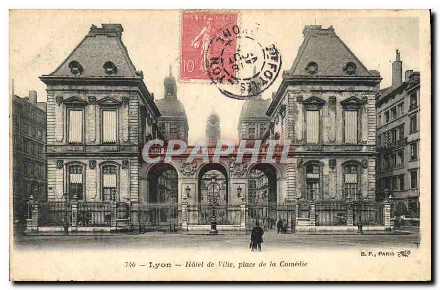 CPA Lyon L'Hotel de Ville Place de la Comedie