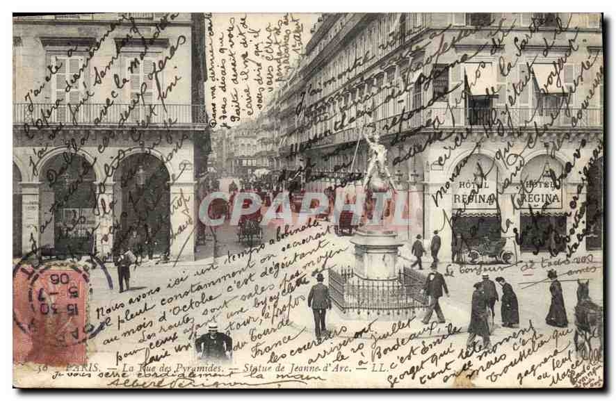 CPA Paris La Rue des Pyramides Statue de Jeanne d'Arc
