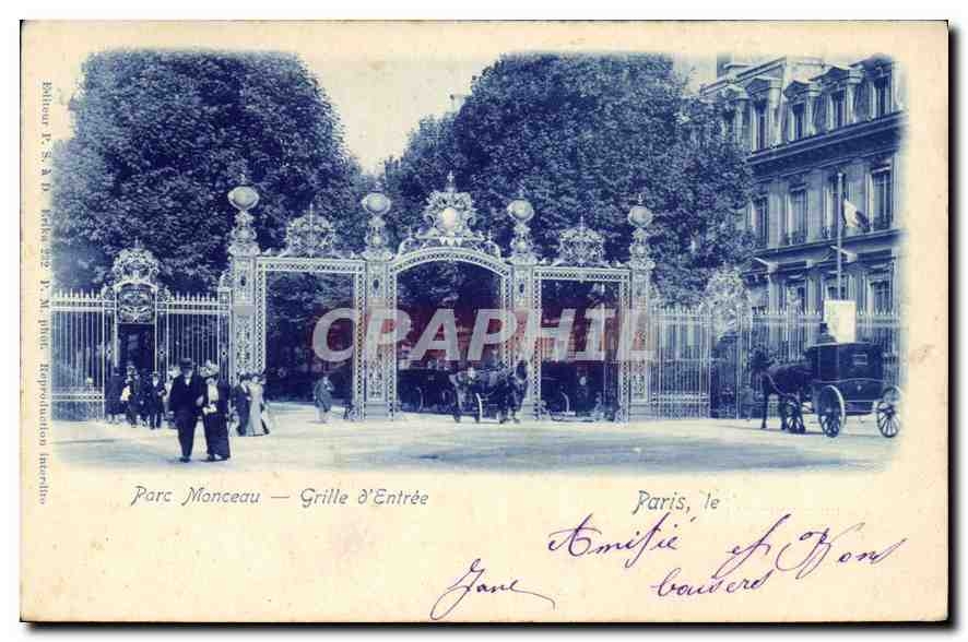 CPA Paris Parc Monceau Grille d'Entree