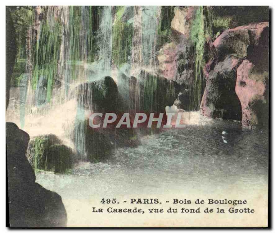 CPA Paris Bois de Boulogne La Cascade Vue du Fond de la Grotte