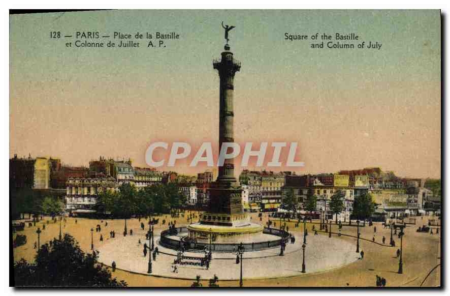 CPA Paris Place de la Bastille et le Colonne de Juillet
