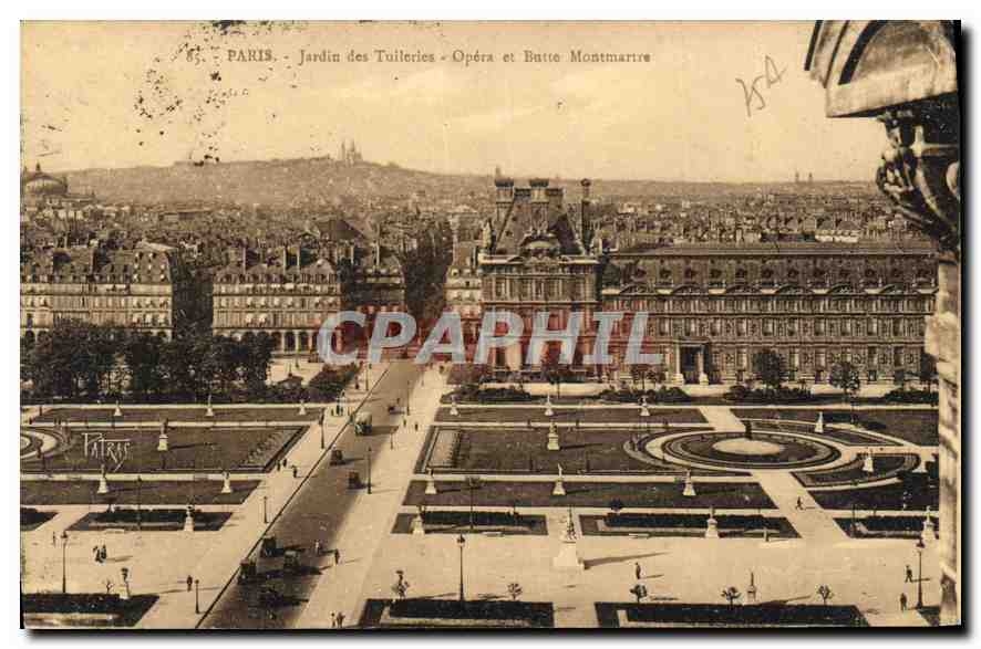 CPA Paris Jardin des Tuilleries Opera et Batte Montmartre