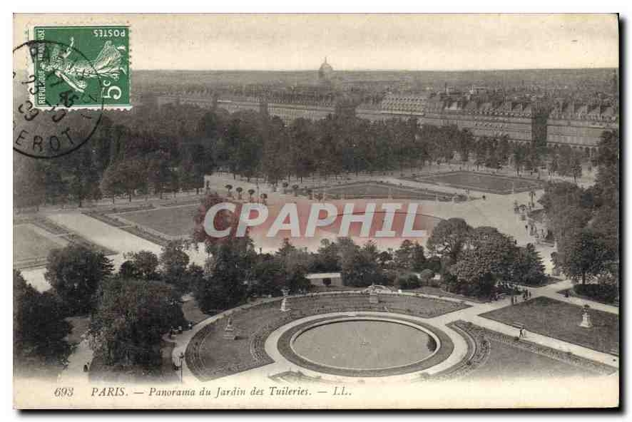 CPA Paris Panorama du Jardin des Tuileries