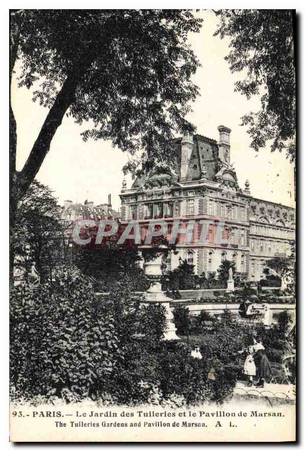 CPA Paris Le Jardin des Tuileries et le Pavillon de Marsan
