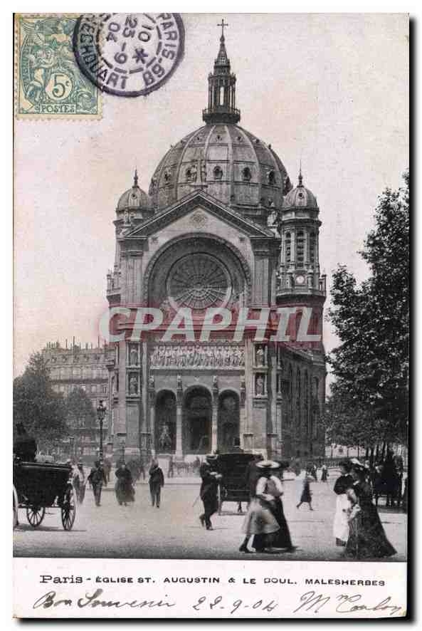 CPA Paris Eglise St Augustin Le Doul Malesherdes