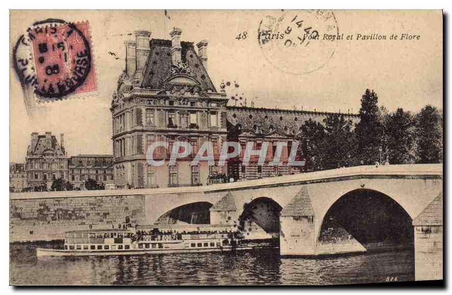 CPA Paris Pont Royal et Pavillon de Flore
