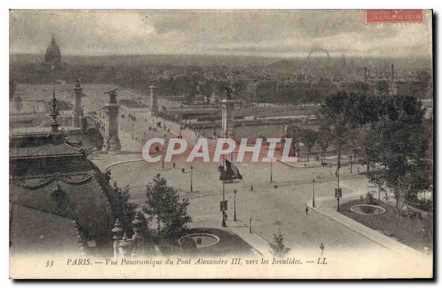 CPA Paris Vue Panoramiqeu du Pont Alexandre III vers les Invalides