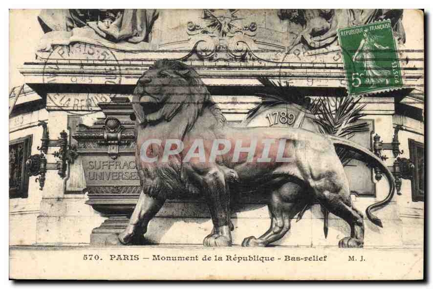 CPA Paris Monument de la Republique Bas relief