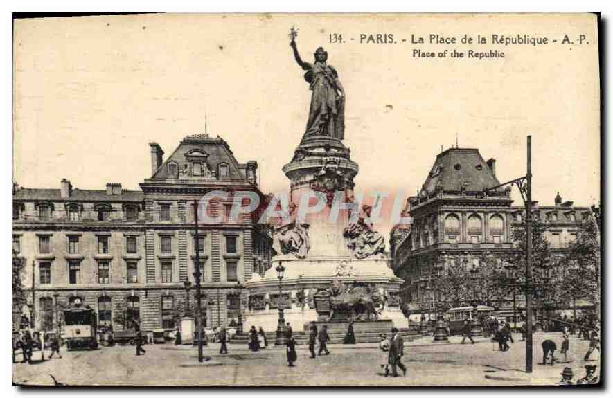 CPA Paris La Place de la Republique