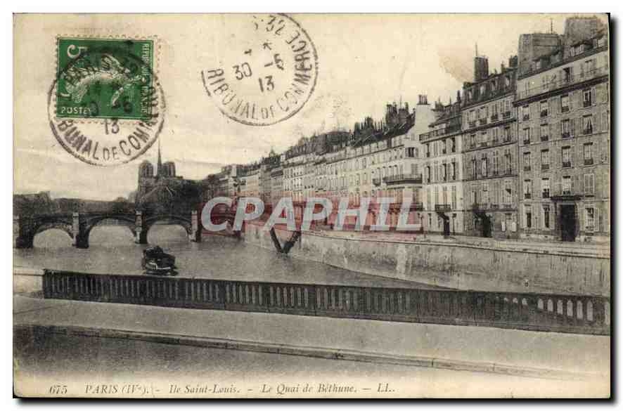 CPA Paris (IVe) Ile Saint Louis Le Quai de Bethune
