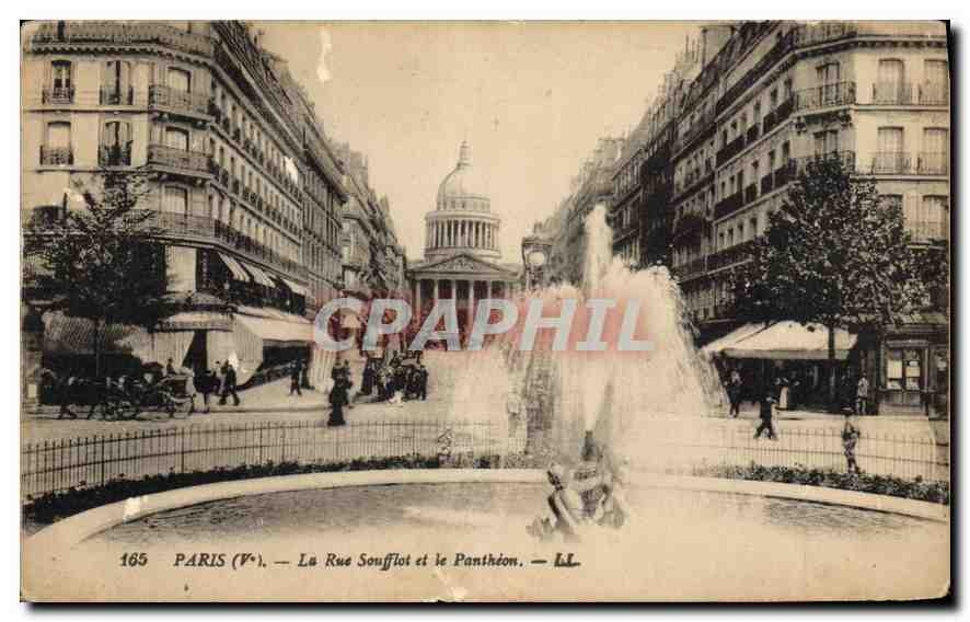CPA Paris (V) La Rue Soufflot et le Patheon
