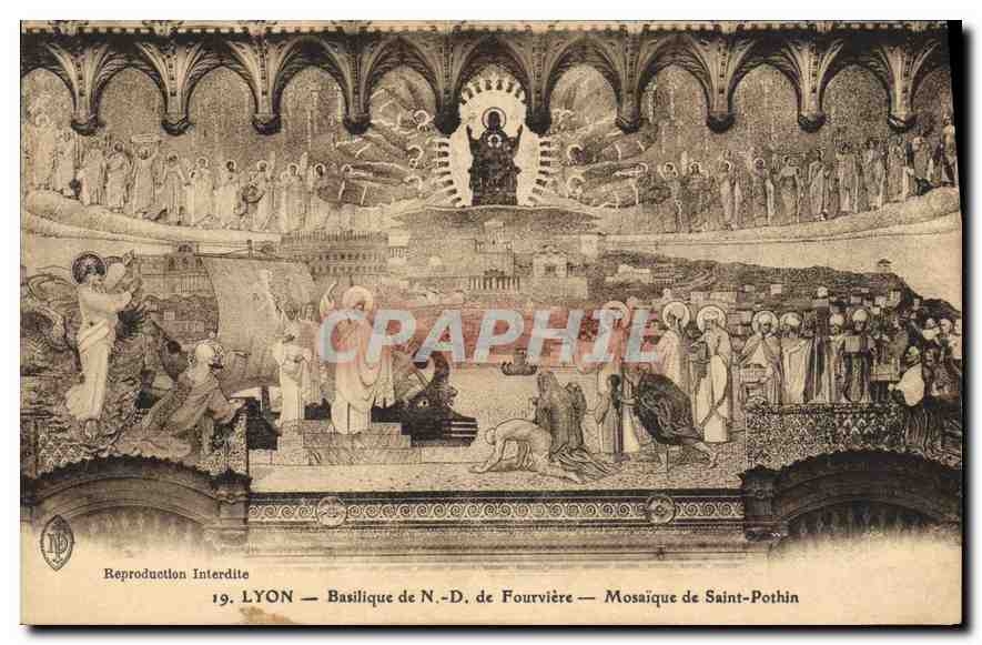 CPA Lyon Basilique de N D de Fourviere Mosaique de Saint Pothin