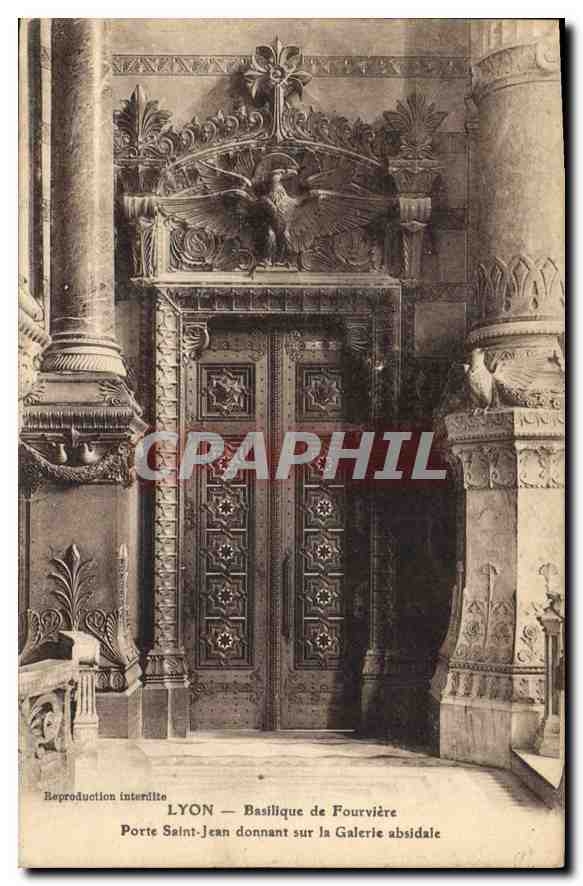 CPA Lyon Basilique de Fourviere Porte Saint Jean donnant sur la Galerie absidale Augle