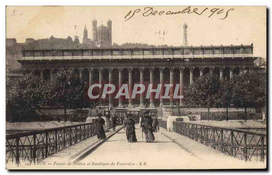 CPA Lyon Palais de Justice et Basilique de Fourviere