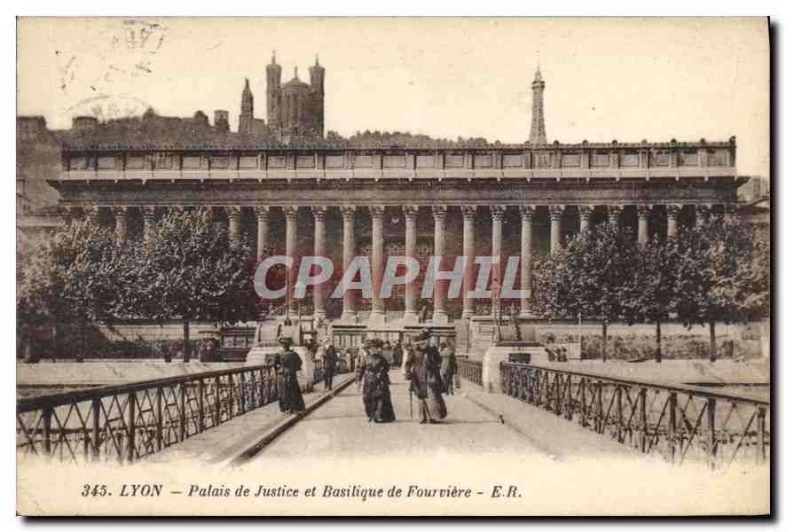 CPA Lyon Palais de Justice et Basilique de Fourviere