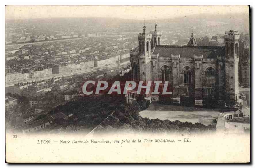 CPA Lyon Notre Dame de Fourviere vue prise de la Tour Metallique