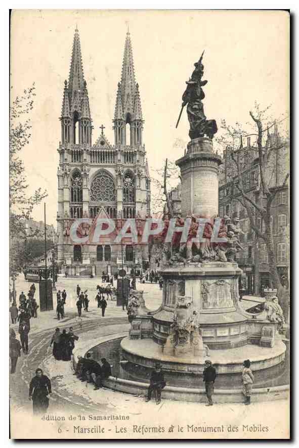 CPA Marseille Les Reformes et le Monument des Mobiles