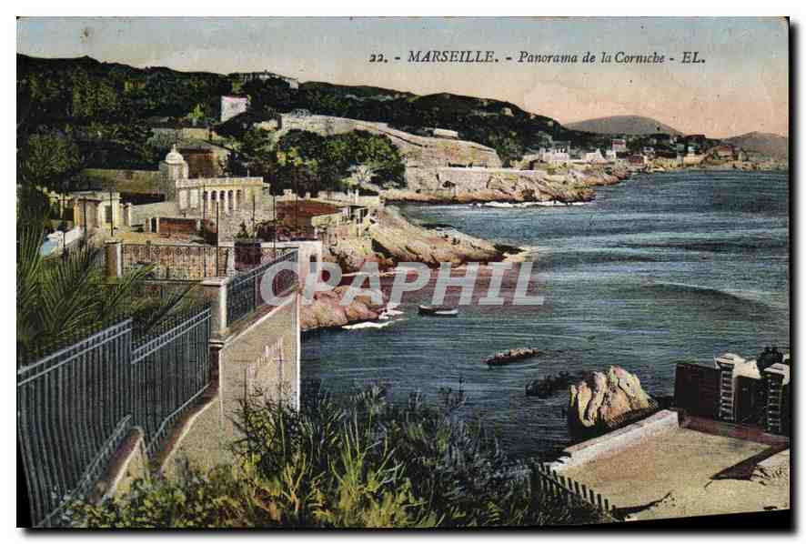 CPA Marseille Panorama de la Corniche