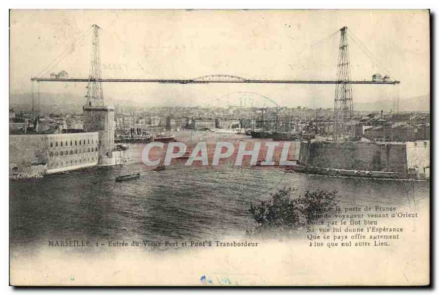 CPA Marseille Entree du Vieux Port et Pot Transbordeur