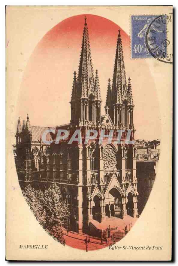 CPA Marseille L'Eglise St Vincent de Paul