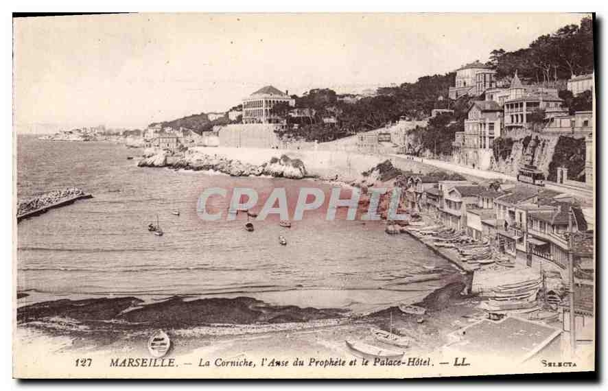CPA Marseille La Corniche l'Anse du Prophete et le Palace Hotel