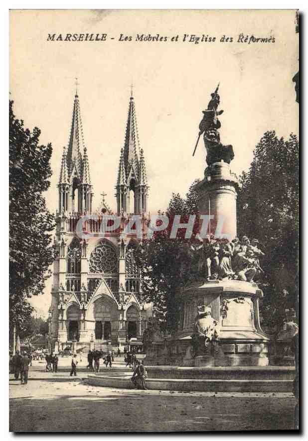 CPA Marseille Les Mobiles et l'Eglise des Reformes