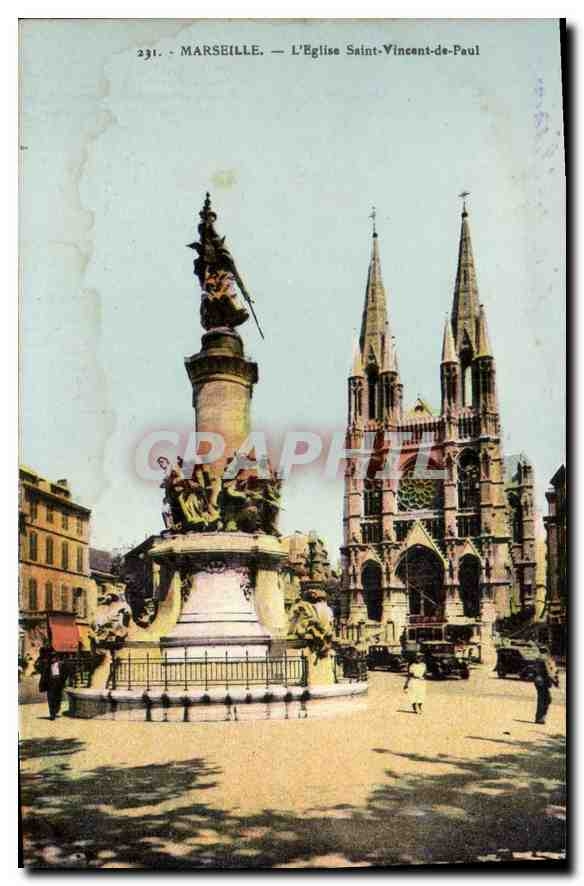 CPA Marseille Eglise St Vincent de Paul