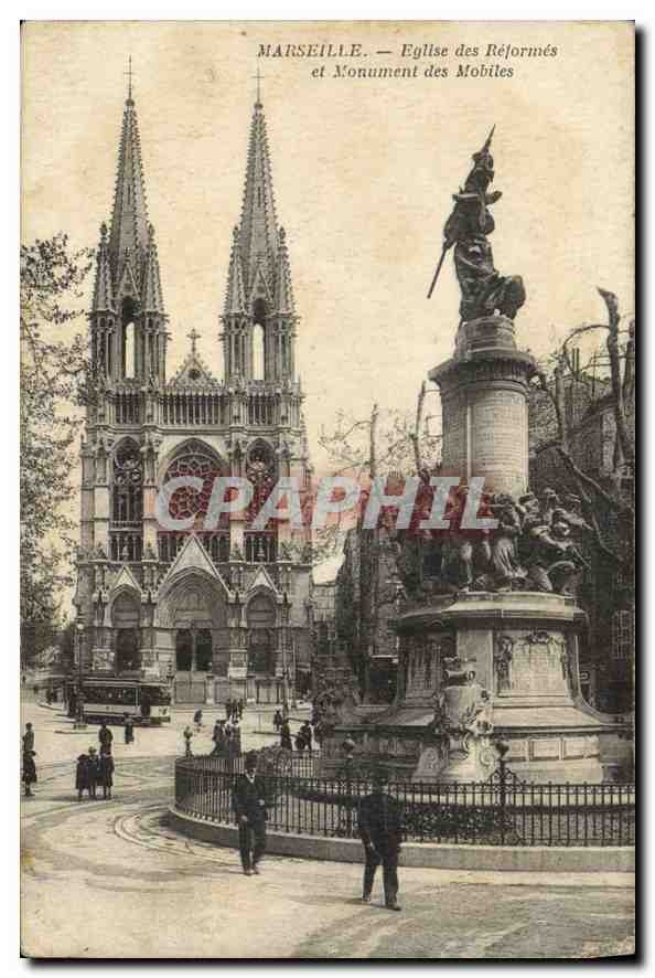 CPA Marseille Monument des Mobiles et l'Eglise St Vincent de Paul