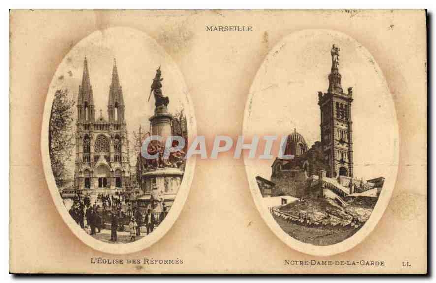 CPA Marseille Eglise des Reformes Notre Dame de la Garde