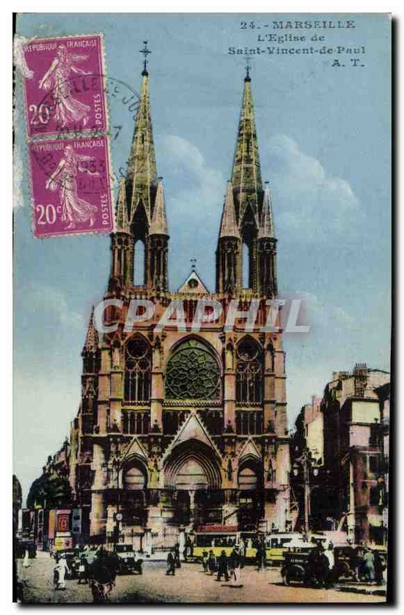 CPA Marseille l'Eglise St Vincent les Paul