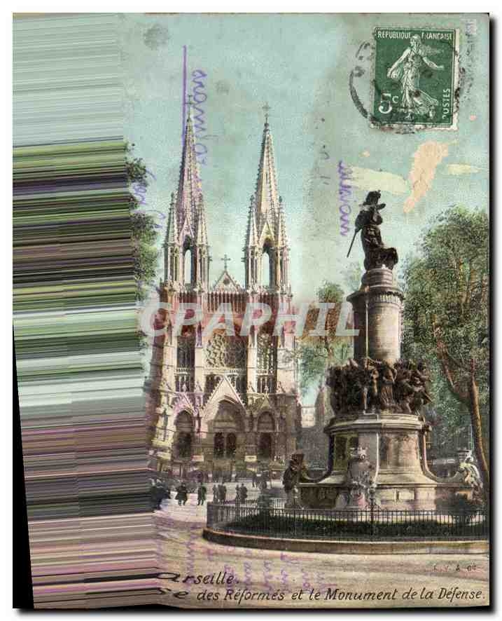 CPA Marseille l'Eglise St Vincent les Paul et Monument des Mobiles