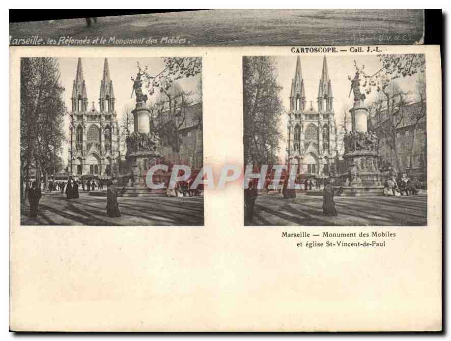 CPA Marseille Monument des Mobiles et Eglise St Vincent de Paul