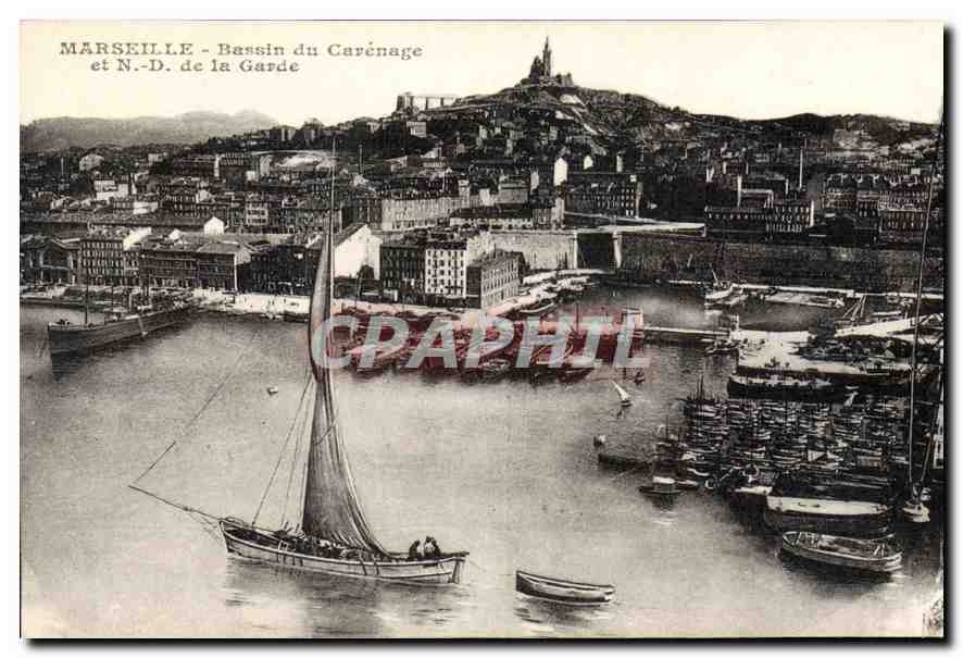 CPA Marseille Bassin du Carenage et N D de la Garde