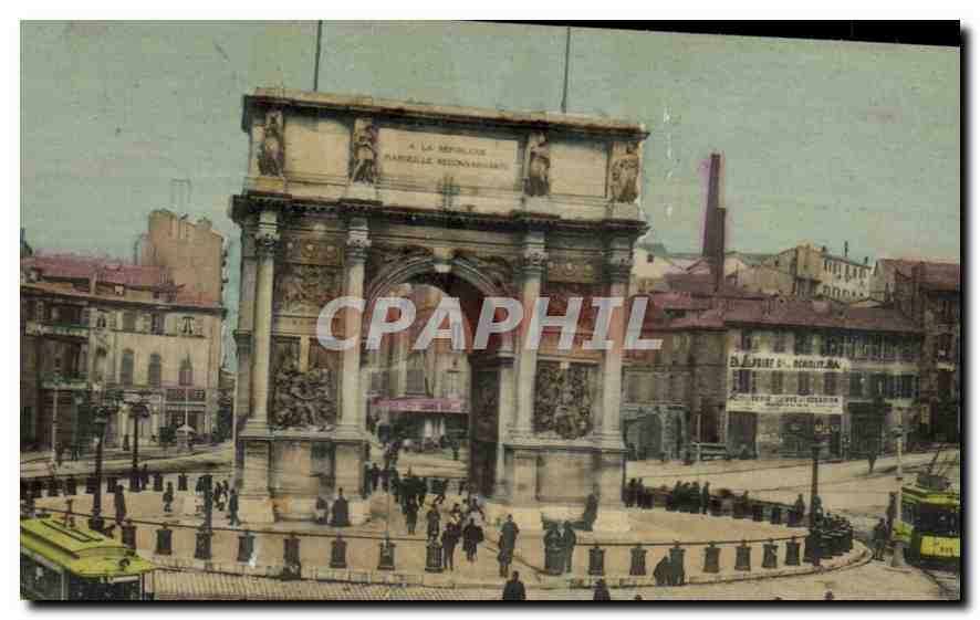 CPA Marseille La Place d'Aix et Arc de Triomphe