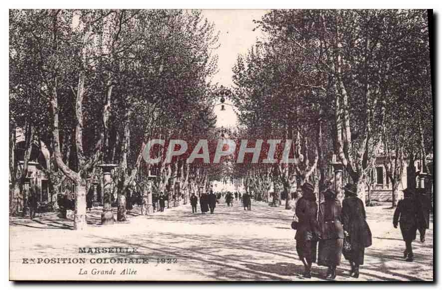 CPA Marseille Exposition Coloniale 1922 La Grande Allee