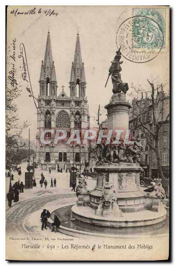 CPA Marseille Les Reformes et le Monument des Mobiles
