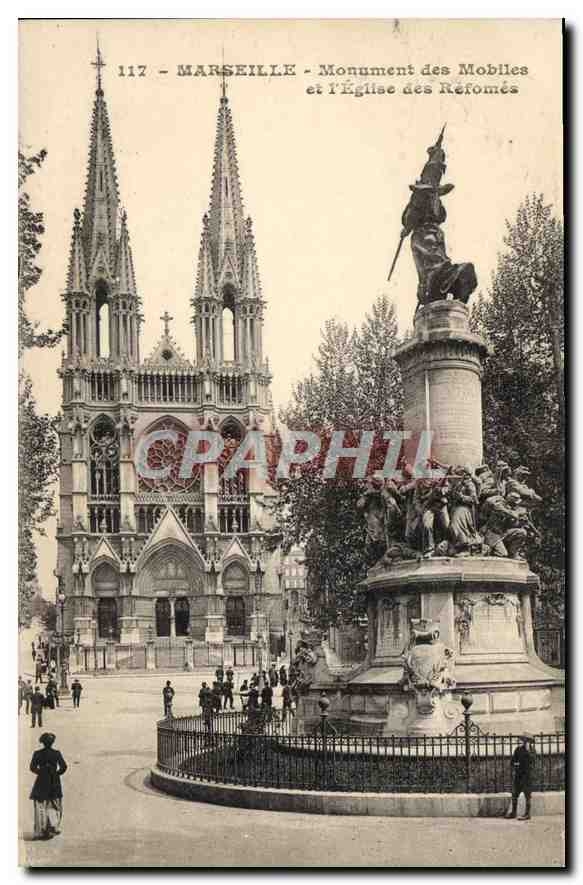 CPA Marseille Monument des Mobiles et l'Eglise des Reformes