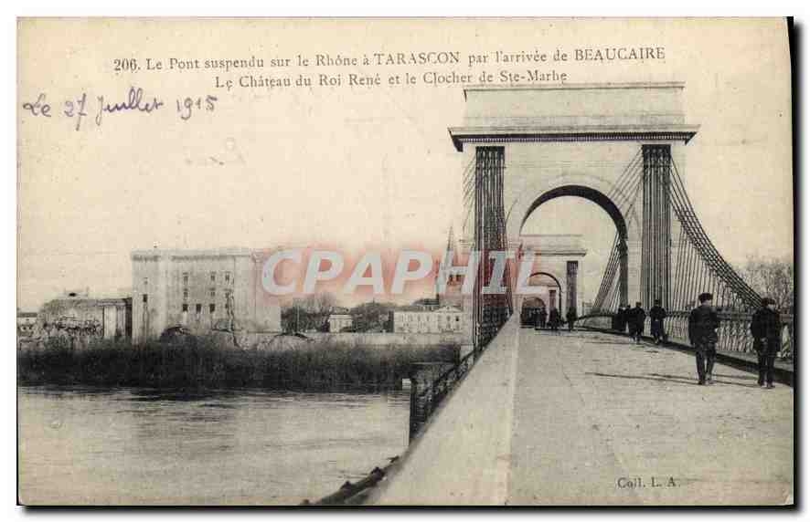 CPA Tarascon Le Pont suspendu sur le Rhone