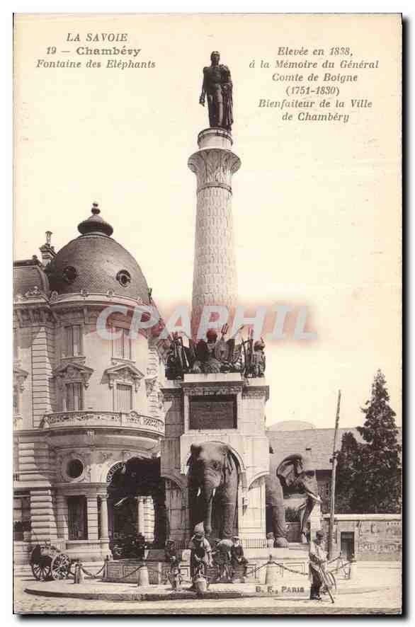CPA Chambery (Savoie) Fontaine des Elephants