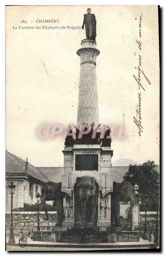 CPA Chambery (Savoie) La Fontaine des Elephants (de Boigne)